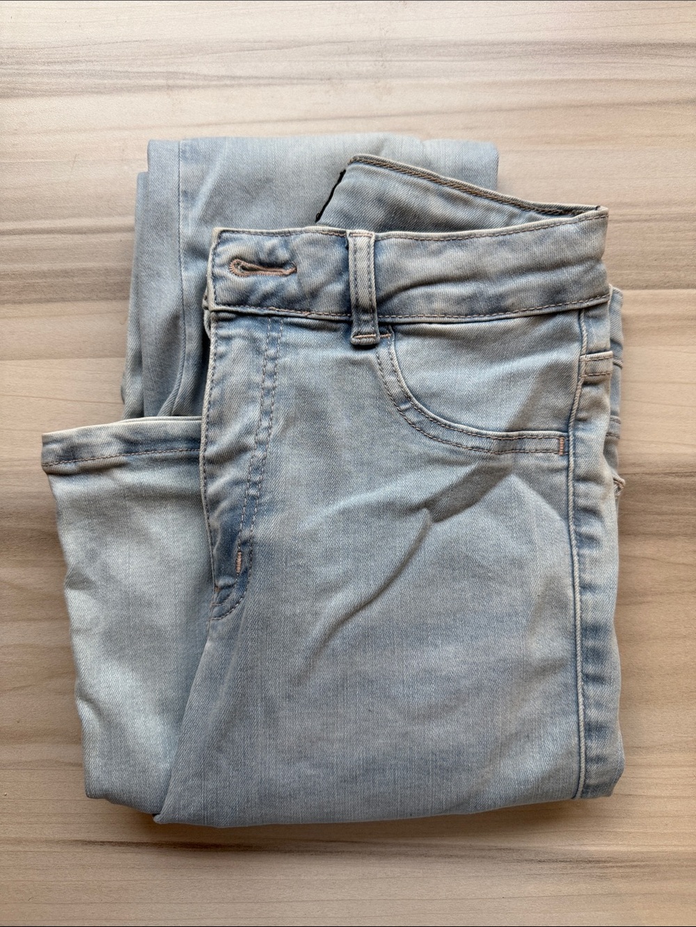Fit jeans High rise straight leg pant in light blue